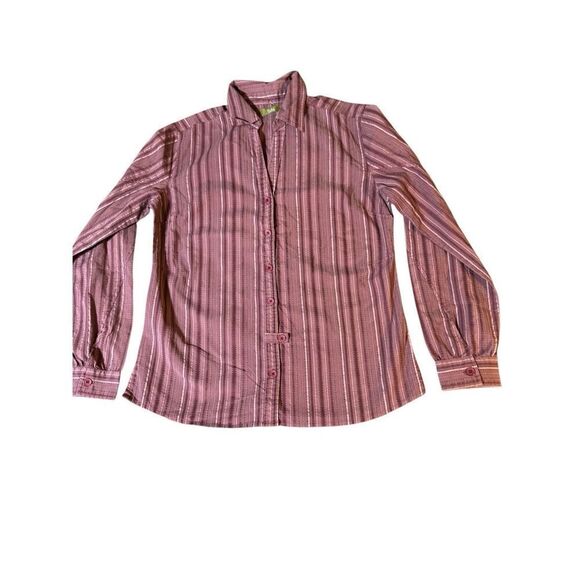 Pulp long sleeve raspberry ribbon stripe with darts Shirt M - Picture 5 of 8